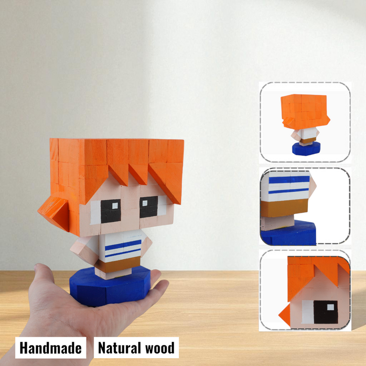 Anime Wooden Character Figures (DIY Painting Kit & Completed Model)