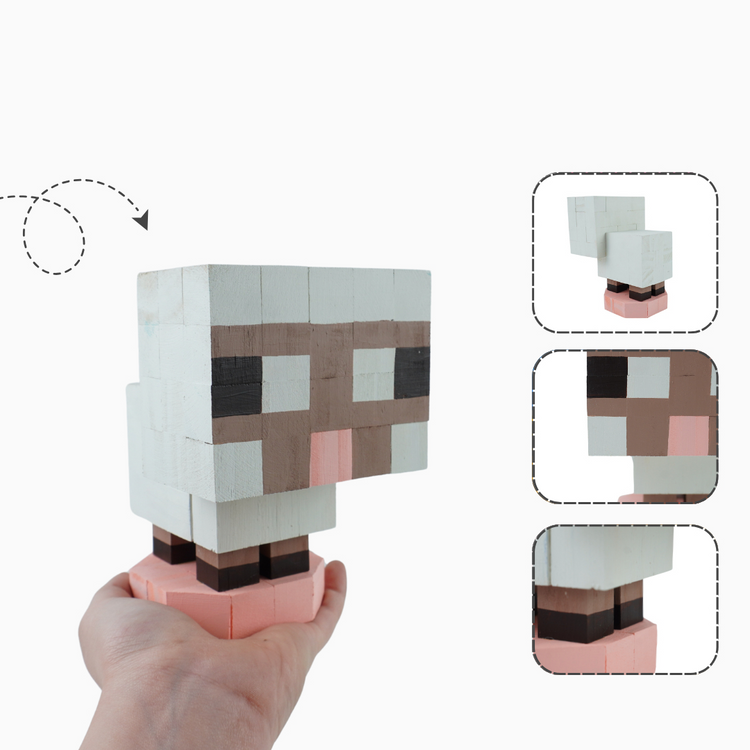 Minecraft Wooden Pet Models (DIY Painting Kit & Completed Model)