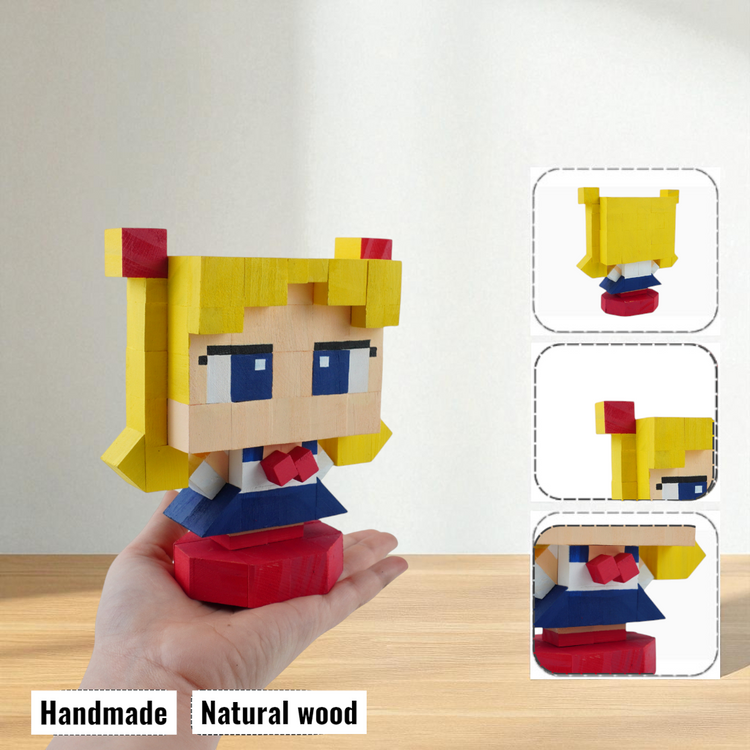 Anime Wooden Character Figures (DIY Painting Kit & Completed Model)