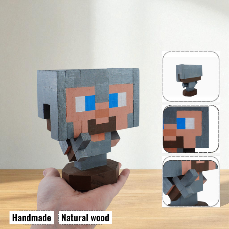 Minecraft Mobs & Bosses Wooden Models (Collection 1/2) - DIY Painting Kit & Completed Model