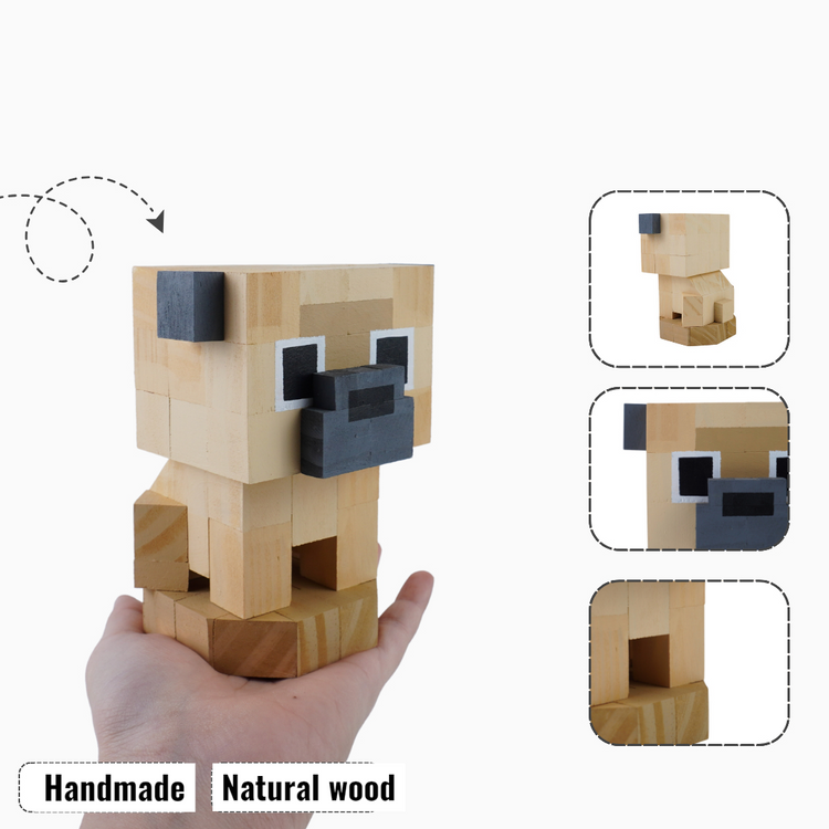 Wooden Animal & Pet Figures (DIY Painting Kit & Completed Model)