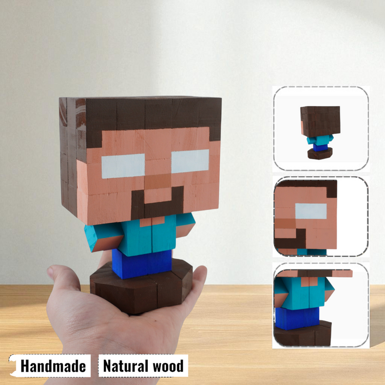 Minecraft Mobs & Bosses Wooden Models (Collection 1/2) - DIY Painting Kit & Completed Model