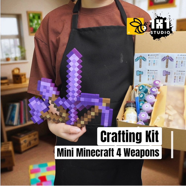 Minecraft Mini Diamond & Nether Equipment (DIY Kit) ) - Paint and Build 4 Tool