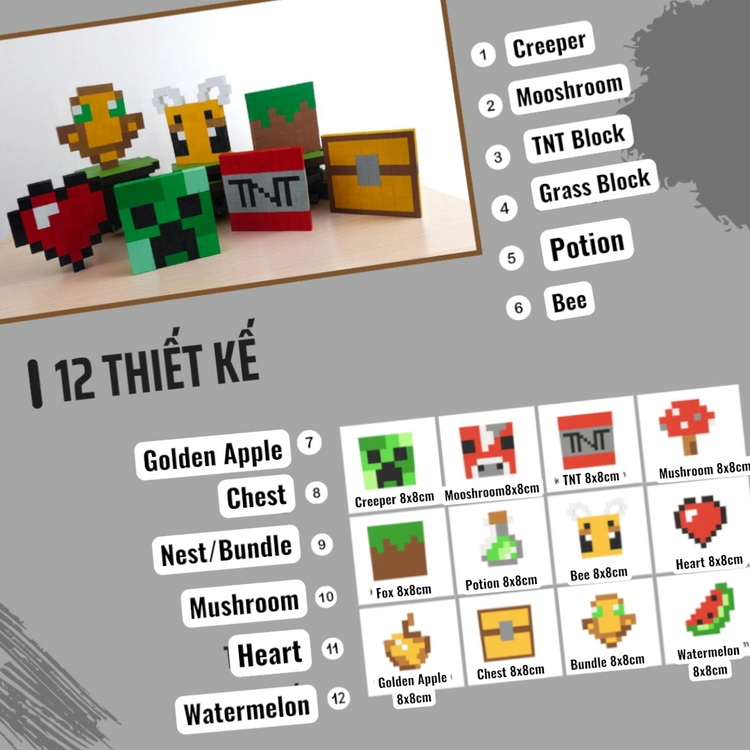 Wooden Decor (DIY KIT) – Build 6 Flat Mini Models (Set 1)