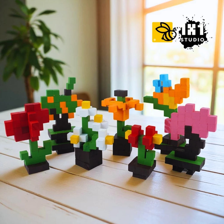 Wooden Flower 2x2x2 (DIY Kit) – Create 6 Models (40 Designs)