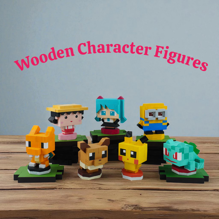 Wooden Character Figures (Collection 2/2) - DIY Painting Kit & Completed Model