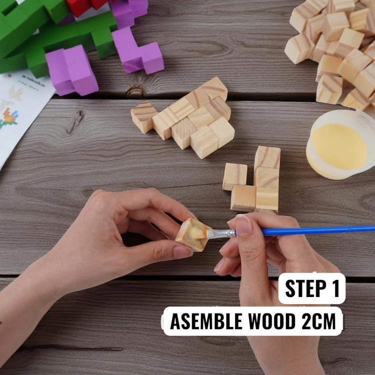 Wooden Flower 2x2x2 (DIY Kit) – Create 6 Models (40 Designs)