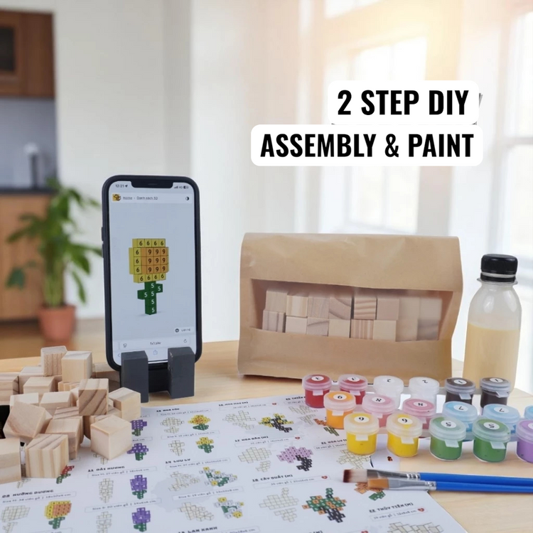 Wooden Flower 2x2x2 (DIY Kit) – Create 6 Models (40 Designs)