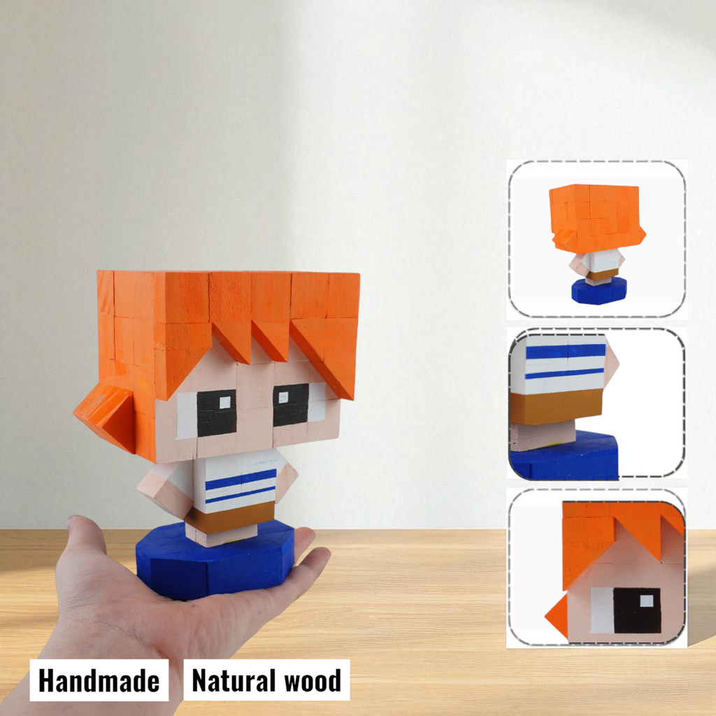 Anime Wooden Character Figures (DIY Painting Kit & Completed Model)