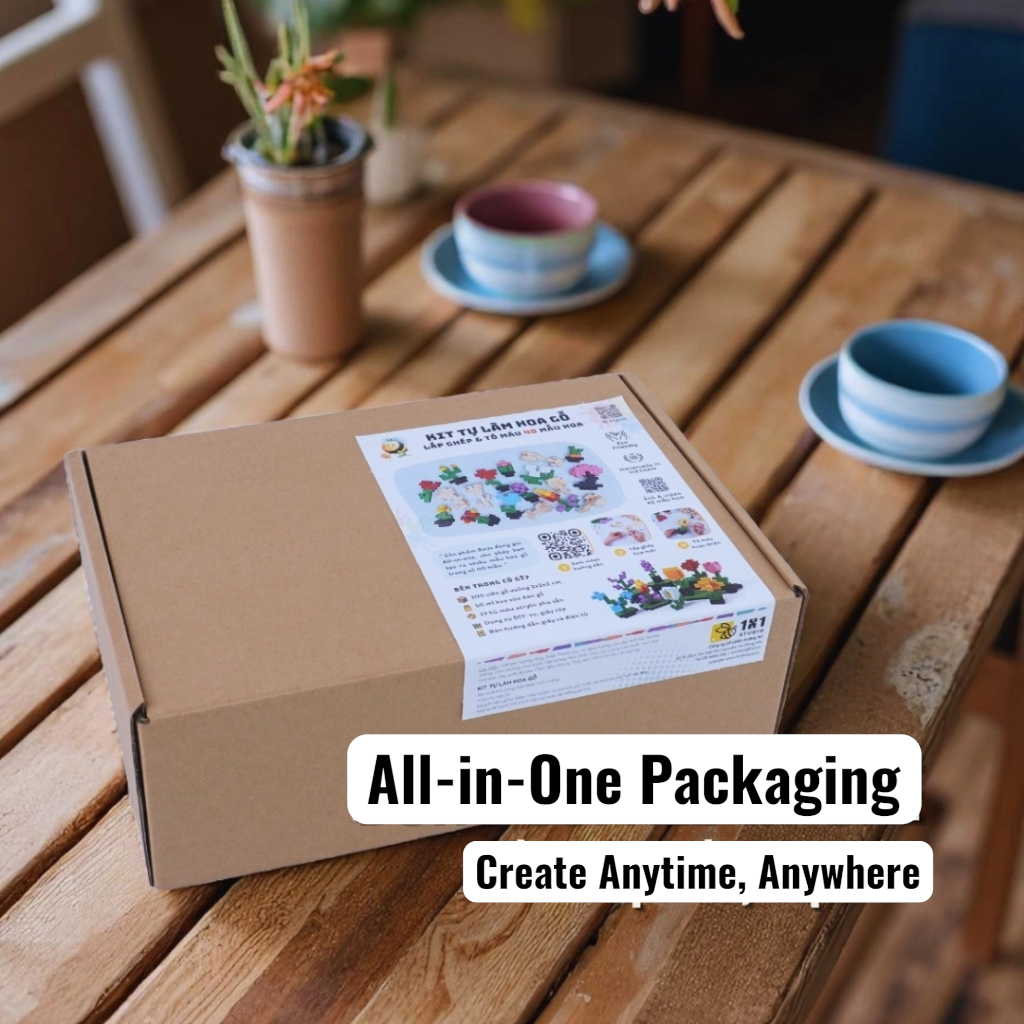 Wooden Flower 2x2x2 (DIY Kit) – Create  6 Models (40 Designs)