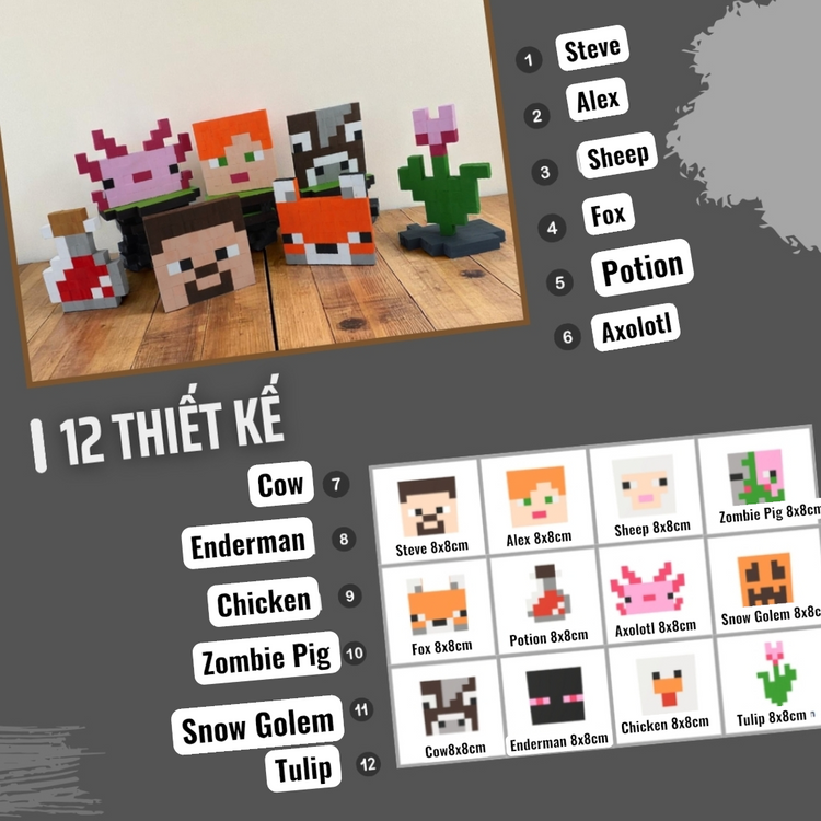 Wooden Decor (DIY KIT) – Build 6 Flat Mini Models (Set 2)