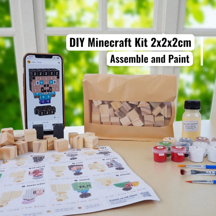 Minecraft Character Kit (2x2x2cm) (DIY KIT) – Create 2 Models