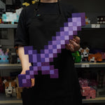 Model Minecraft Wooden Diamond Sword (With Large Stand)