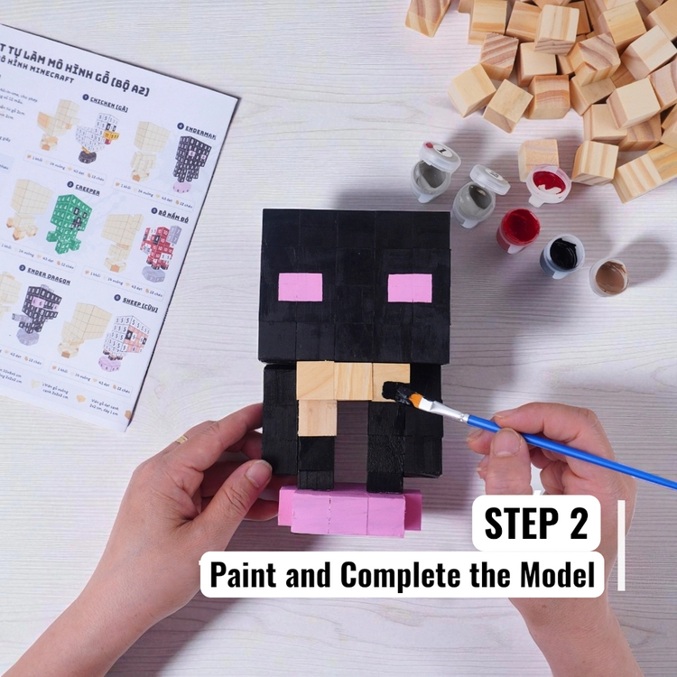 Minecraft Character Kit (2x2x2cm) (DIY KIT) – Create 2 Models