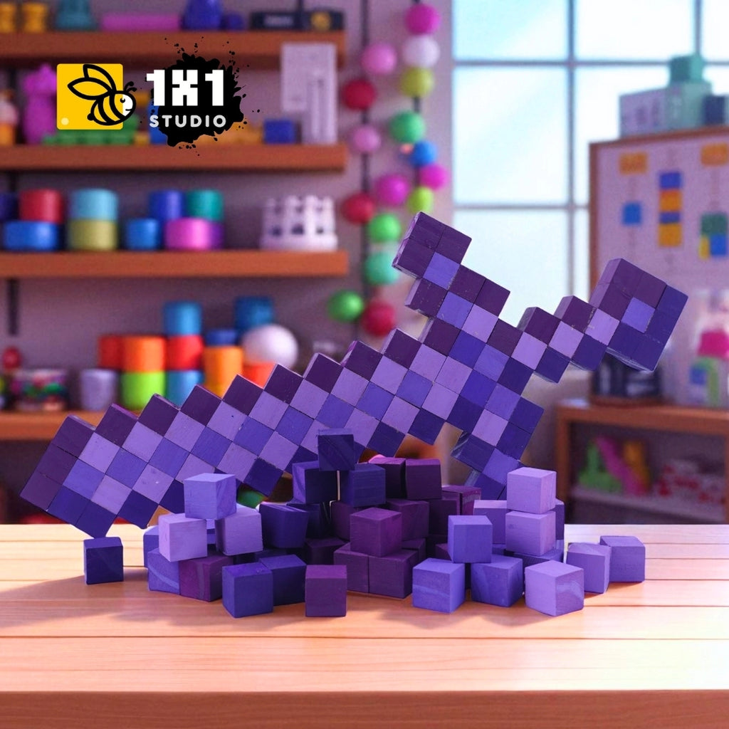 Minecraft Diamond & Nether Weapon (Assembly Kit ) – Build 4 Models (Pre-Painted)