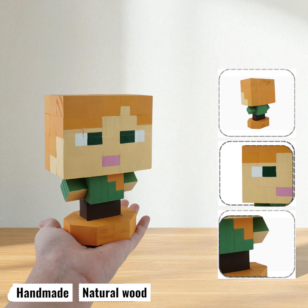 Minecraft Mobs & Bosses Wooden Models (Collection 2/2) - DIY Painting Kit & Completed Model