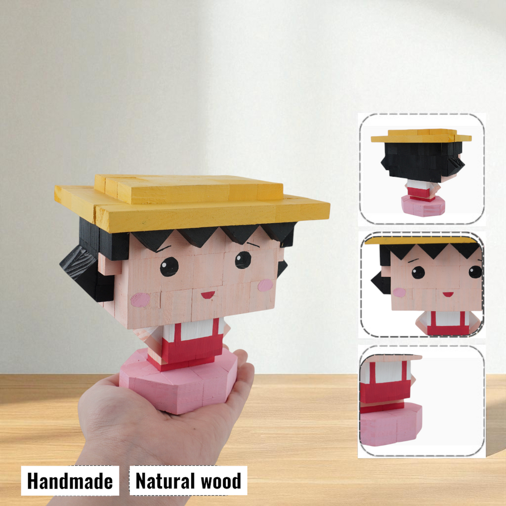 Anime Wooden Character Figures (DIY Painting Kit & Completed Model)