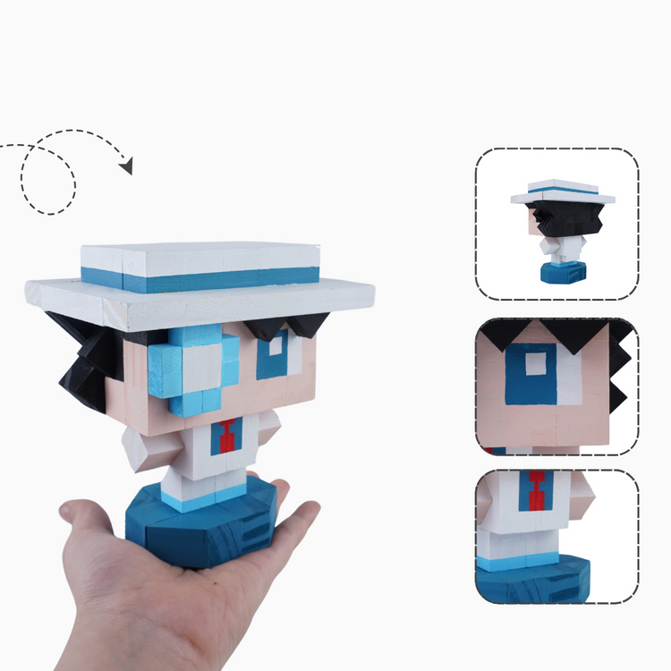 Anime Wooden Character Figures (DIY Painting Kit & Completed Model)