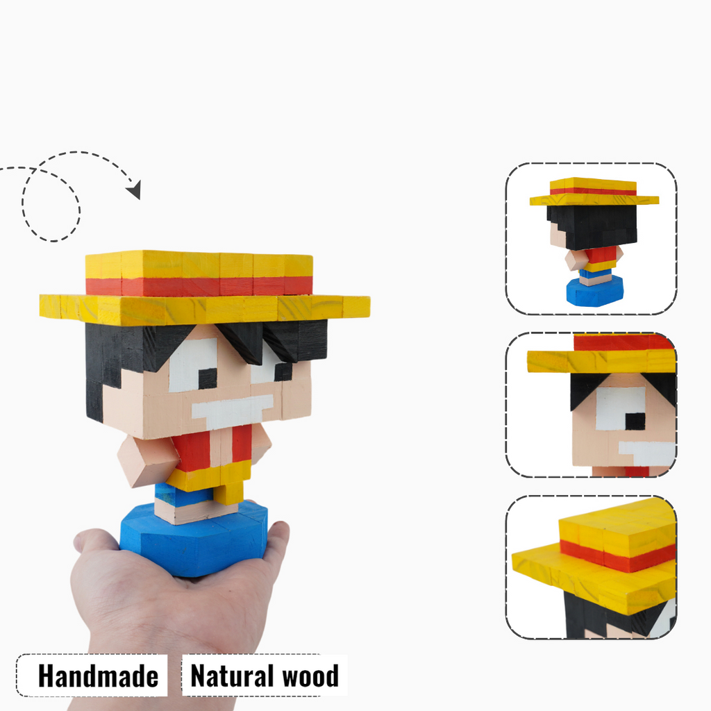 Anime Wooden Character Figures (DIY Painting Kit & Completed Model)