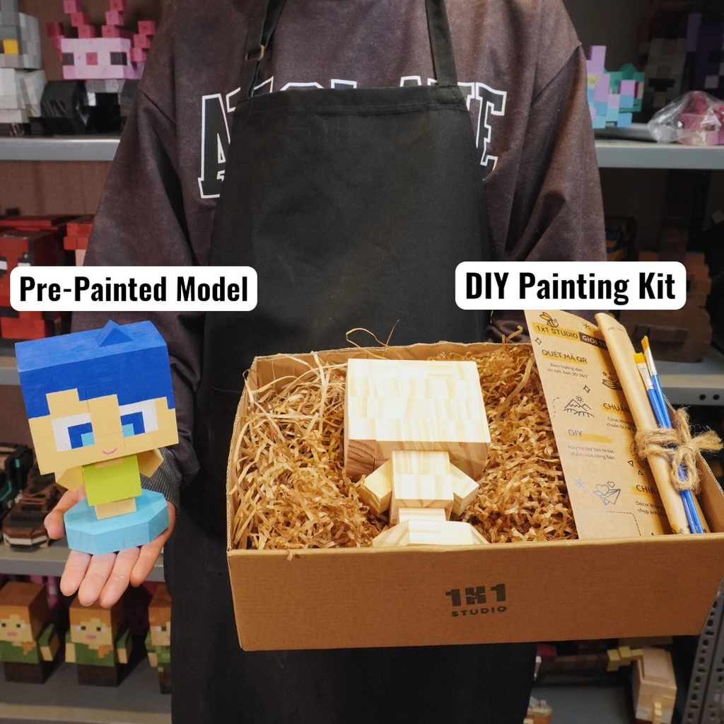 Wooden Character Figures (Collection 1/2) - DIY Painting Kit & Completed Model