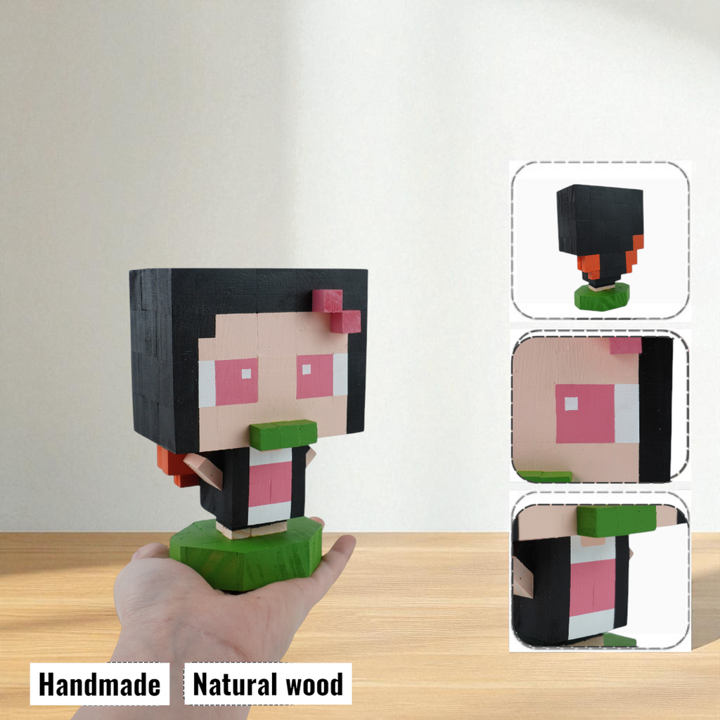 Anime Wooden Character Figures (DIY Painting Kit & Completed Model)