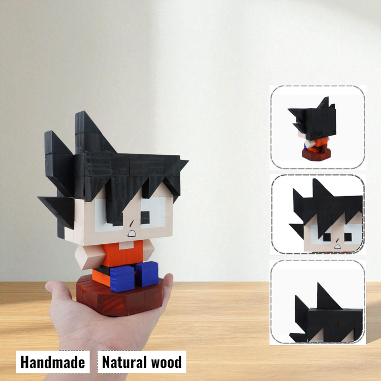 Anime Wooden Character Figures (DIY Painting Kit & Completed Model)