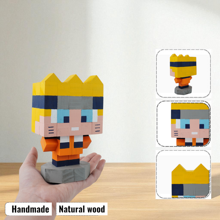 Anime Wooden Character Figures (DIY Painting Kit & Completed Model)