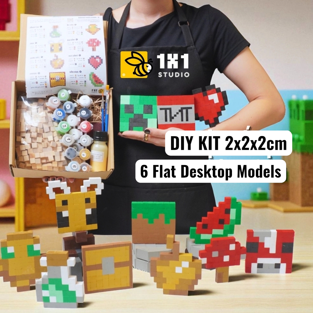 Wooden Decor (DIY KIT) – Build 6 Flat Mini Models (Set 1)