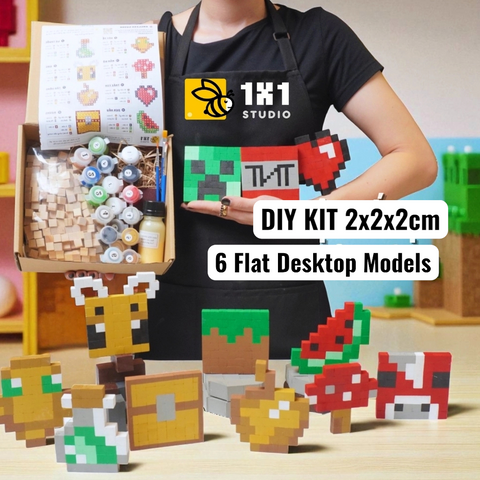 Wooden Decor (DIY KIT) – Build 6 Flat Mini Models (Set 1)