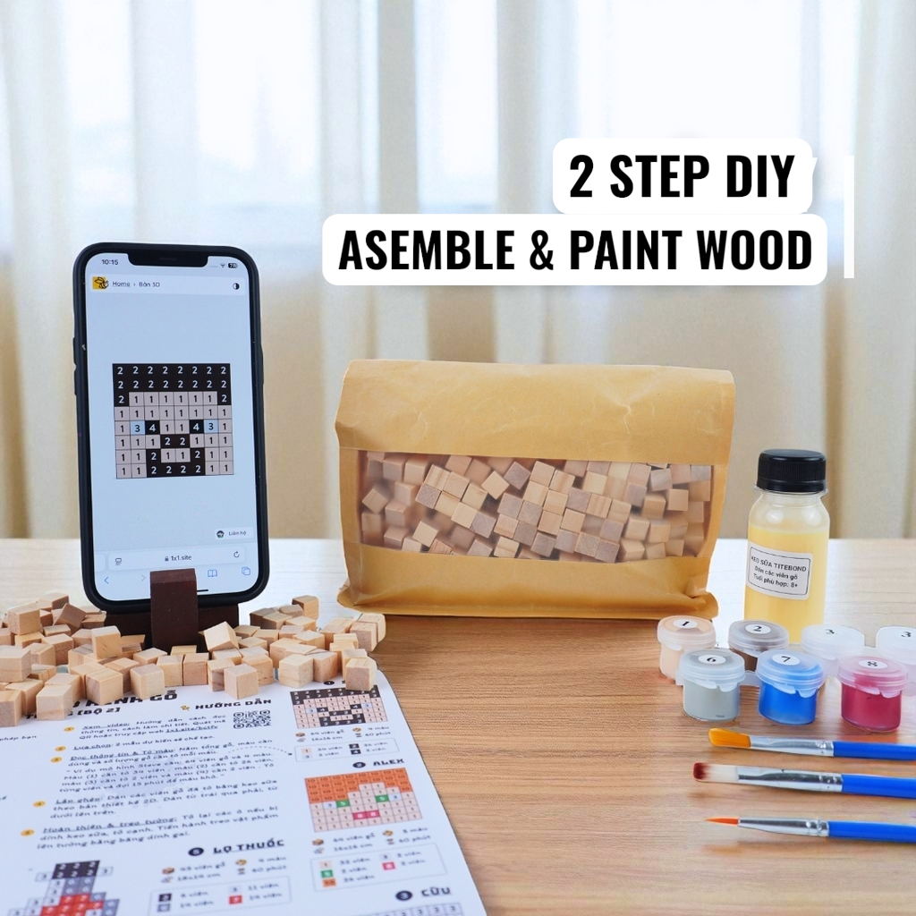 Wooden Decor (DIY KIT) – Build 6 Flat Mini Models (Set 2)