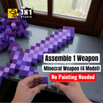 Minecraft Diamond & Nether Weapon (Assembly Kit ) – Build 4 Models (Pre-Painted)