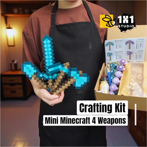 Minecraft Mini Diamond & Nether Equipment (DIY Kit) ) - Paint and Build 4 Tool