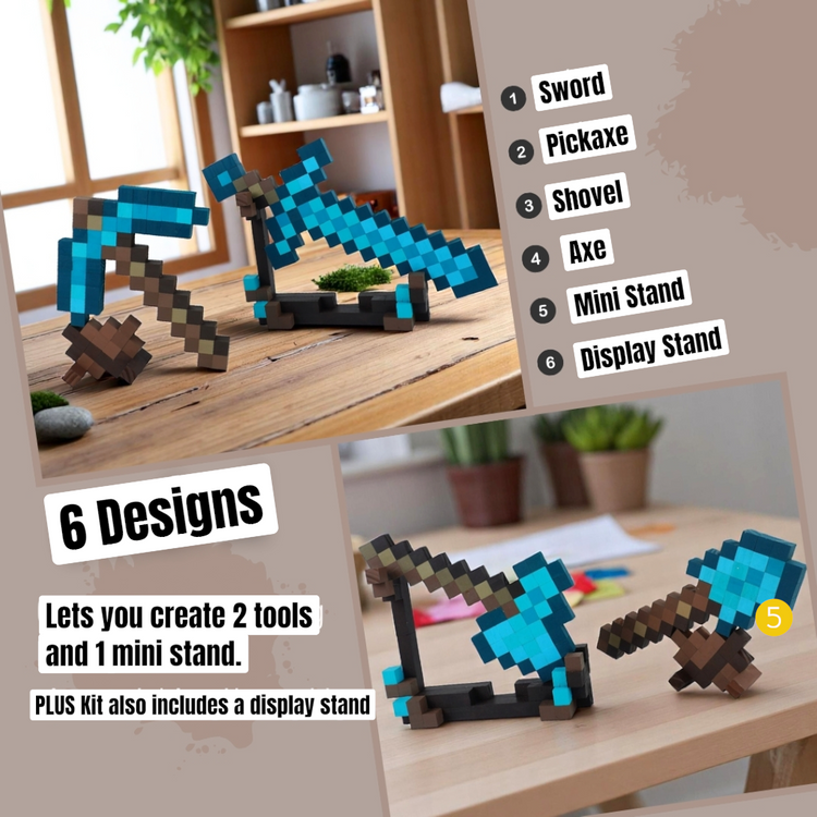 Minecraft Diamond & Nether Equipment (DIY Kit) – Paint & Build 2 Tools
