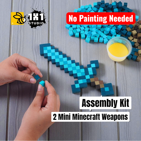 Minecraft Mini Equipment (Assembly Kit) – Build 2 Diamond & Netherite Tools