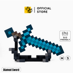Model Minecraft Wooden Diamond Sword (With Large Stand)