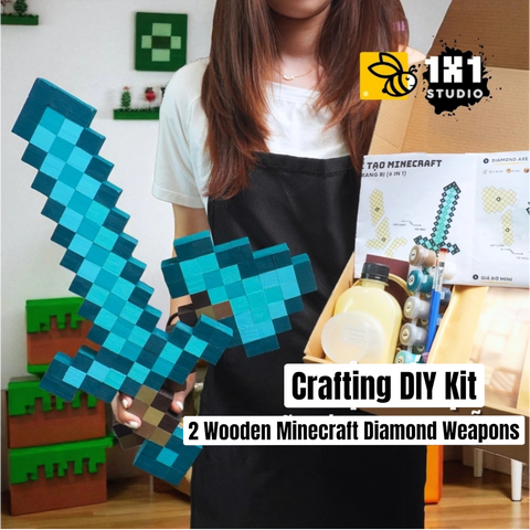 Minecraft Diamond & Nether Equipment (DIY Kit) – Paint & Build 2 Tools