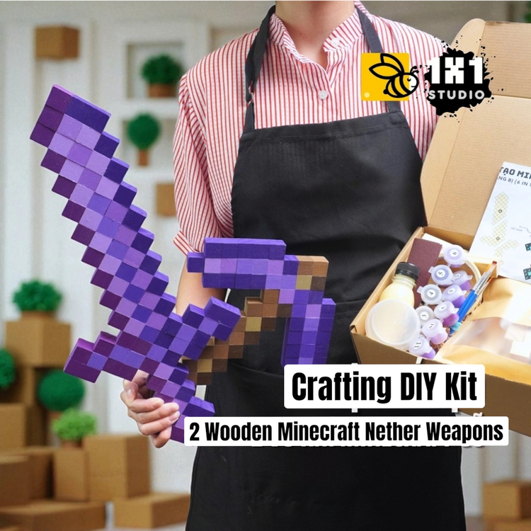 Minecraft Diamond & Nether Equipment (DIY Kit) – Paint & Build 2 Tools