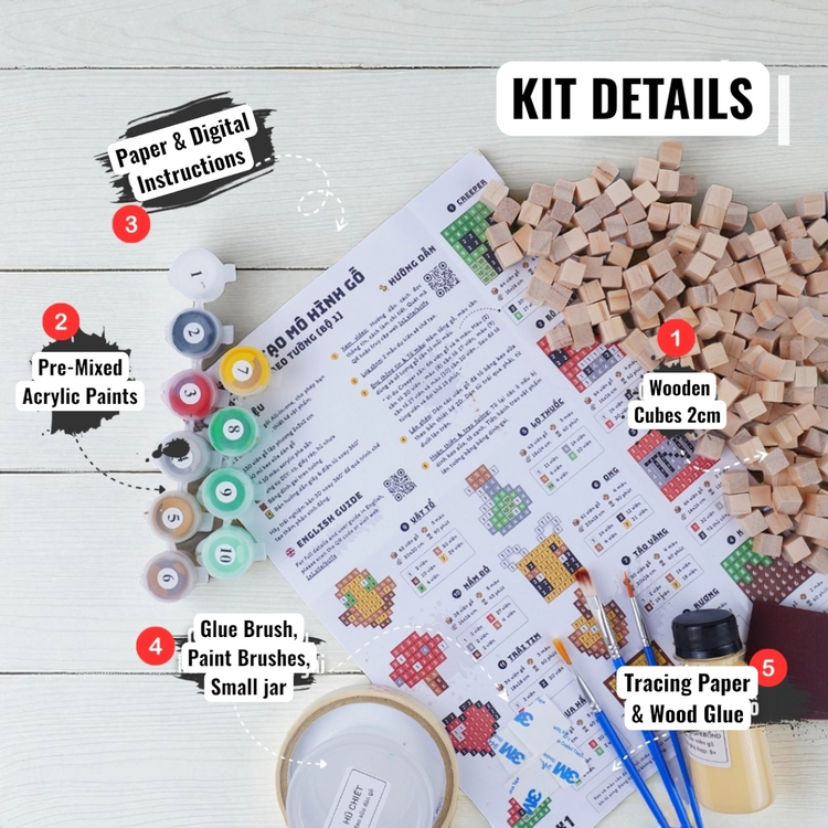 Wooden Decor (DIY KIT) – Build 6 Flat Mini Models (Set 1)