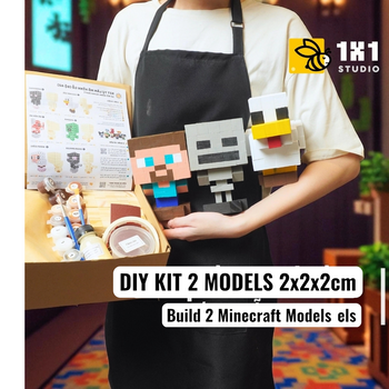 Minecraft Character Kit (2x2x2cm) (DIY KIT) – Create 2 Models