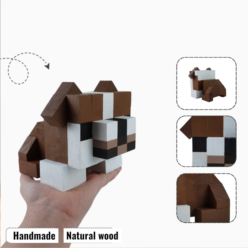 Wooden Animal & Pet Figures (DIY Painting Kit & Completed Model)