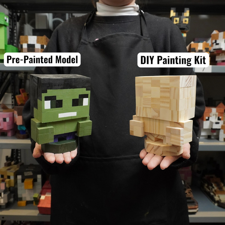 Superhero Wooden Figures (DIY Painting Kit & Completed Model &)