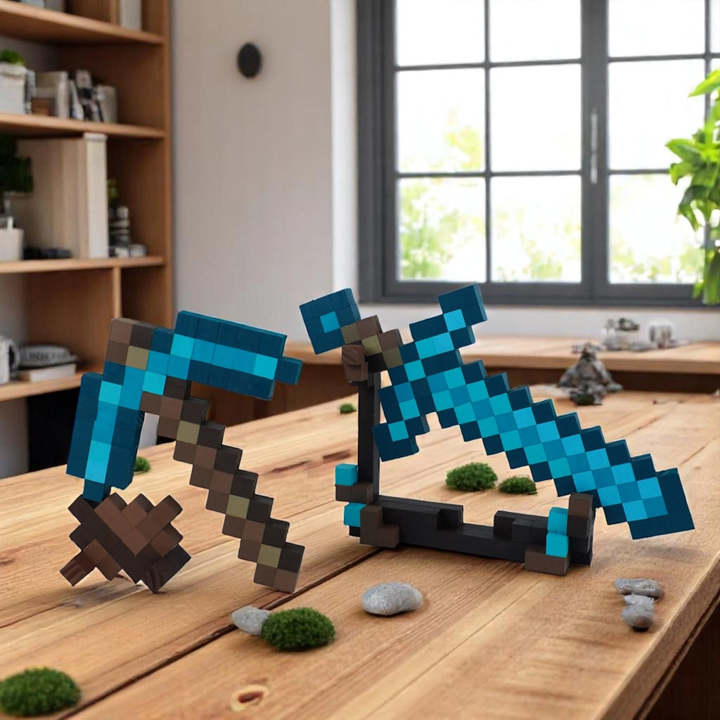 Minecraft Diamond & Nether Weapon (Assembly Kit ) – Build 4 Models (Pre-Painted)