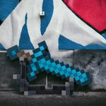 Model Minecraft Wooden Diamond Sword (With Large Stand)