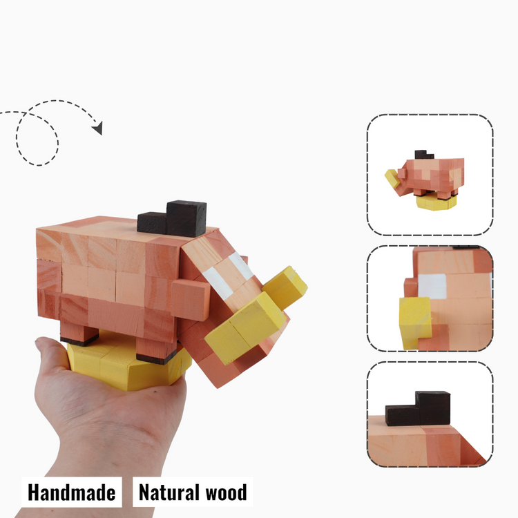 Minecraft Wooden Pet Models  (DIY Painting Kit & Completed Model)