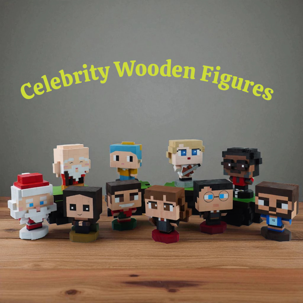 Celebrity Wooden Figures (DIY Painting Kit & Completed Model)