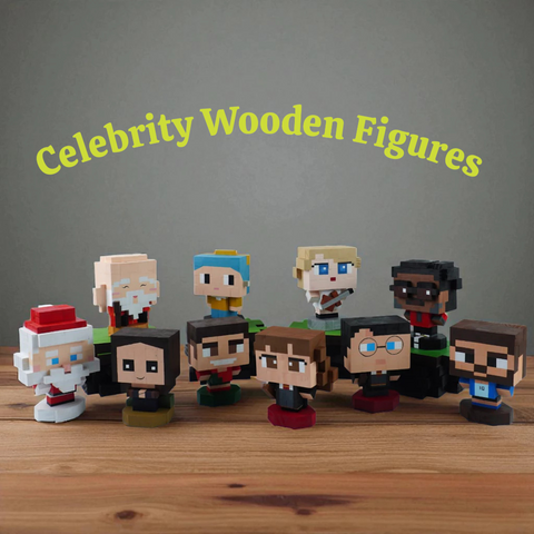 Celebrity Wooden Figures (DIY Painting Kit & Completed Model)
