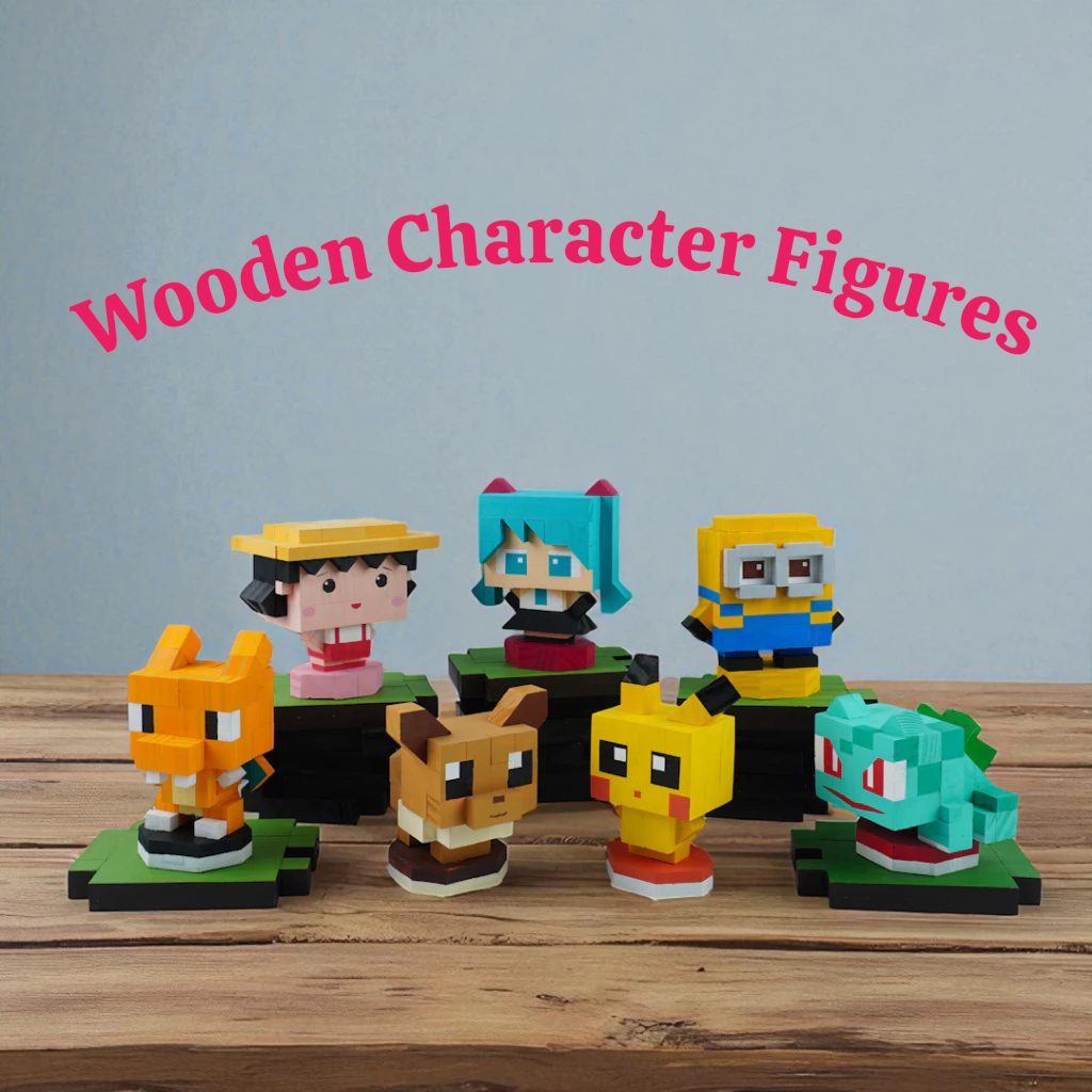 Wooden Character Figures (Collection 2/2) - DIY Painting Kit & Completed Model