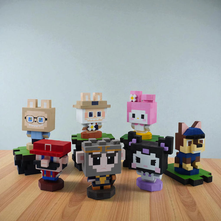 Wooden Character Figures (Collection 2/2) - DIY Painting Kit & Completed Model