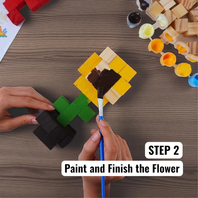 Wooden Flower 2x2x2 (DIY Kit) – Create  6 Models (40 Designs)